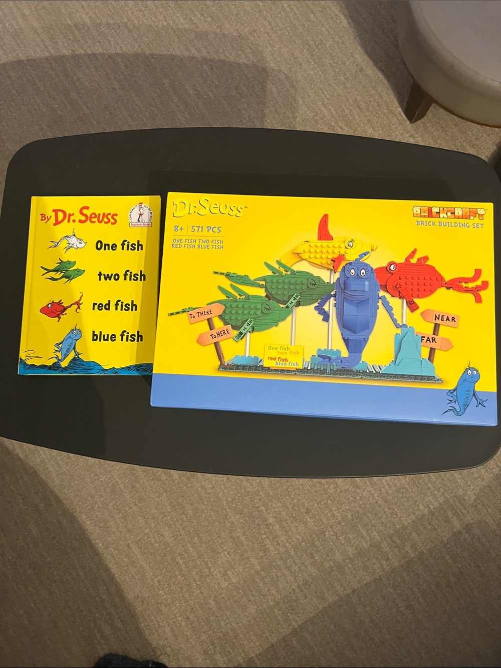 Dr. Seuss One Fish Two Fish Brick Building Set + Hardcover Book Combo
